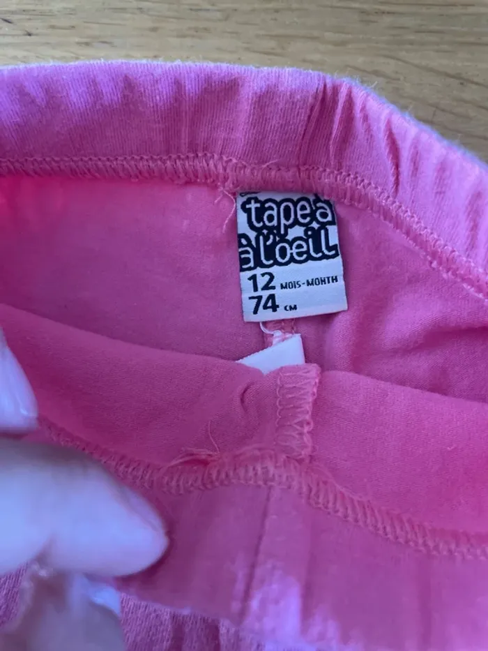 2 leggings rose fille 12 mois - photo numéro 4