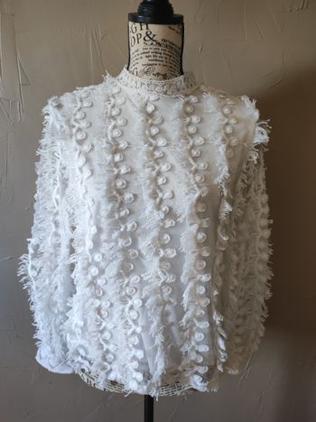 Top à plumes blanc taille S/M