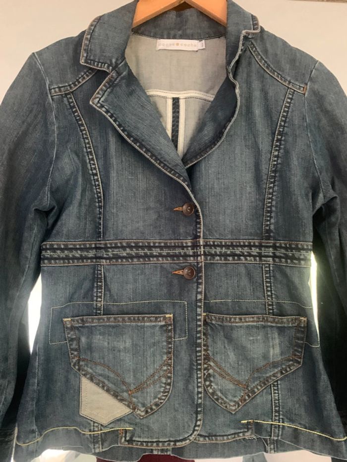 Veste en jean cache-cache taille 38 cintrée - photo numéro 5