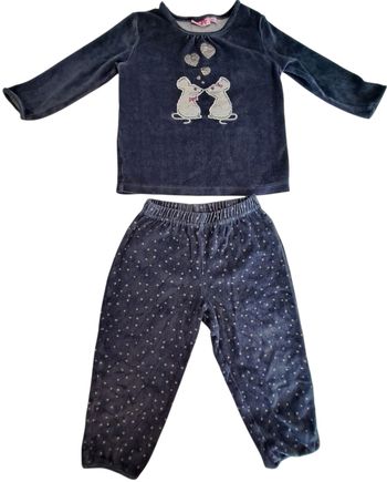 Pyjama velours 2 pièces fille 3 ans BE