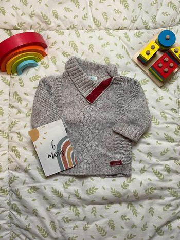 pull en laine gris chiné 6 mois obaibi