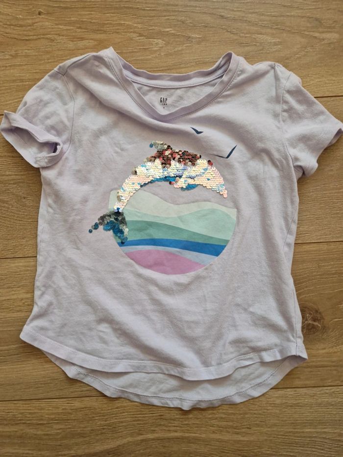 Tee-shirt manches courtes fille Gap lilas 114-134 cm