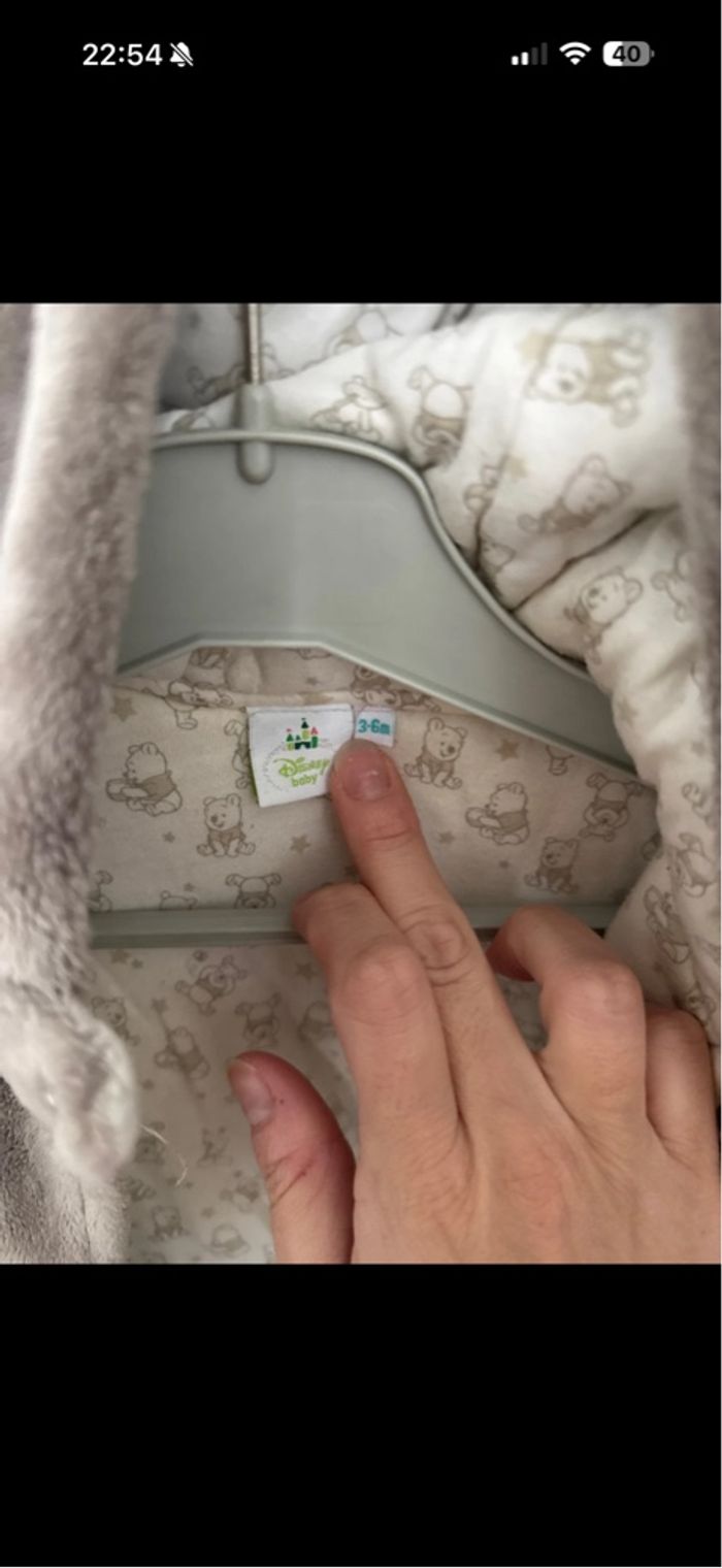 Manteau combinaison bebe disney winnie l’ourson 3-6 mois - photo numéro 3