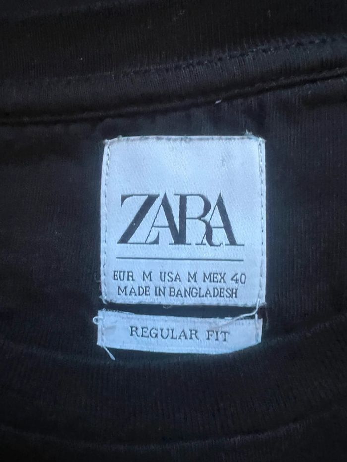 Tee-shirt homme noir Zara taille M - photo numéro 4