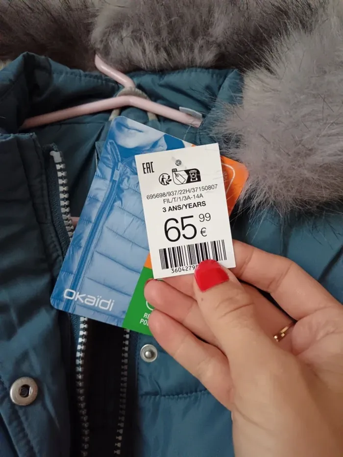 Manteau chaud hiver Okaïbi fille 3 ans 98cm neuf - photo numéro 11