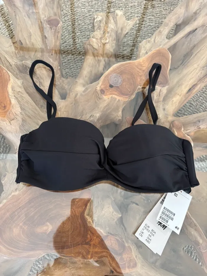 Haut de maillot de bain noir H&M 95A