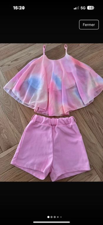 🌸 ensemble short+ top fille 6 ans 10€