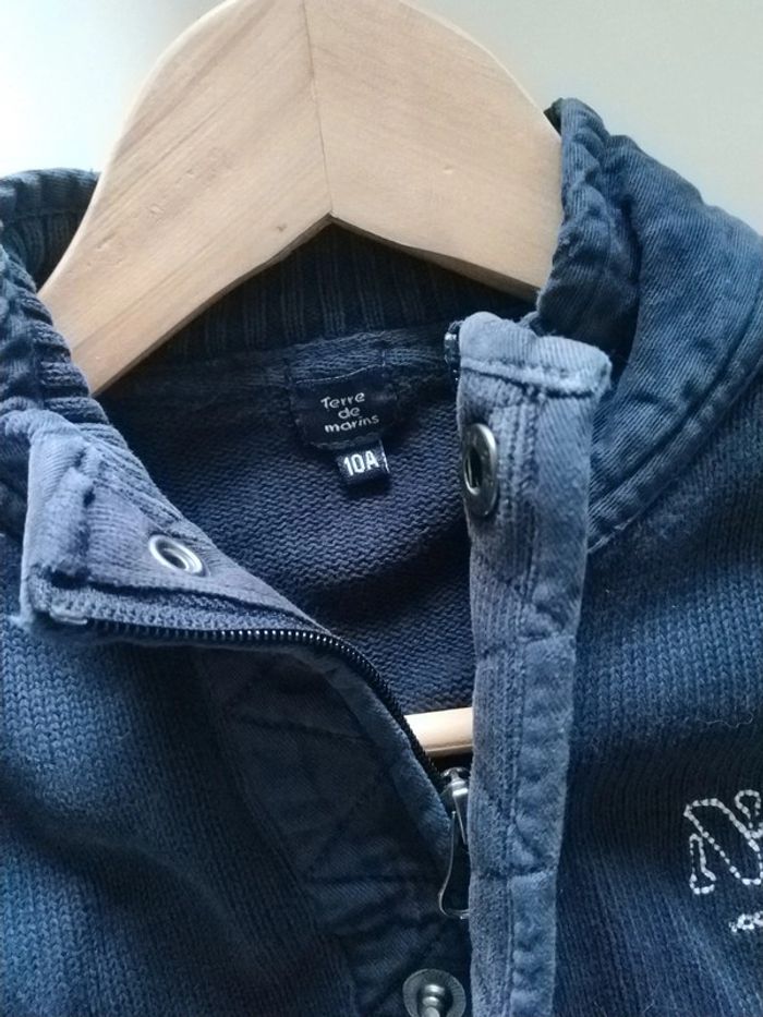 Gilet bleu marine Terre de marins 10 ans - photo numéro 4