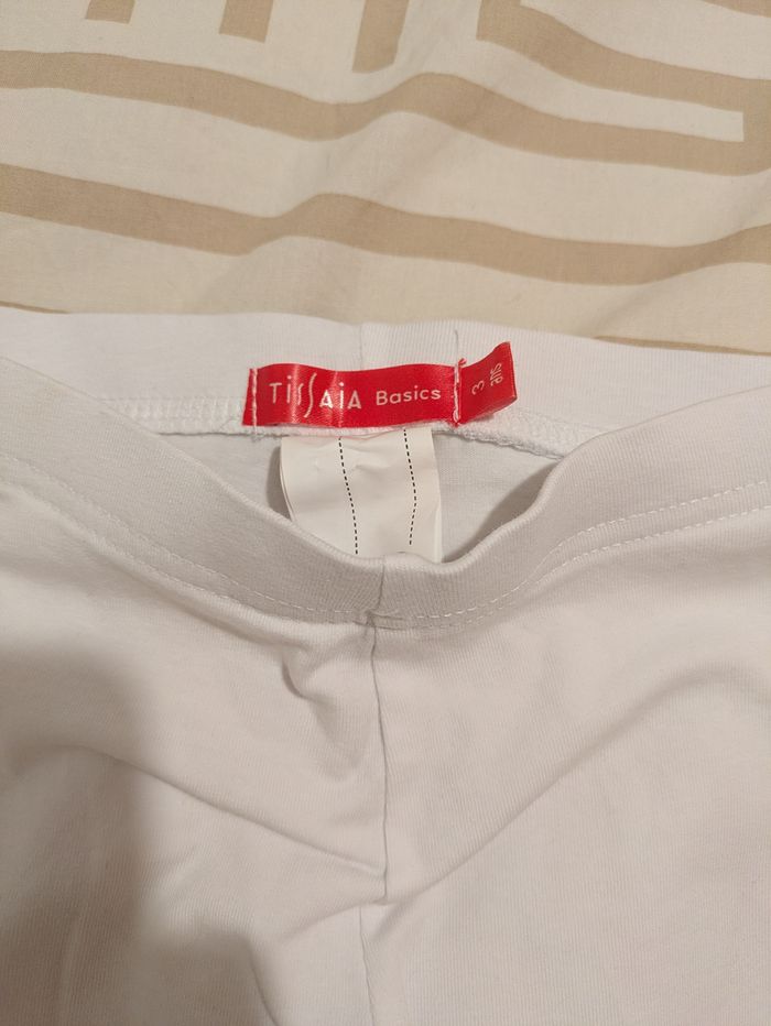 Legging / Pantacourt Blanc Froncé - photo numéro 2