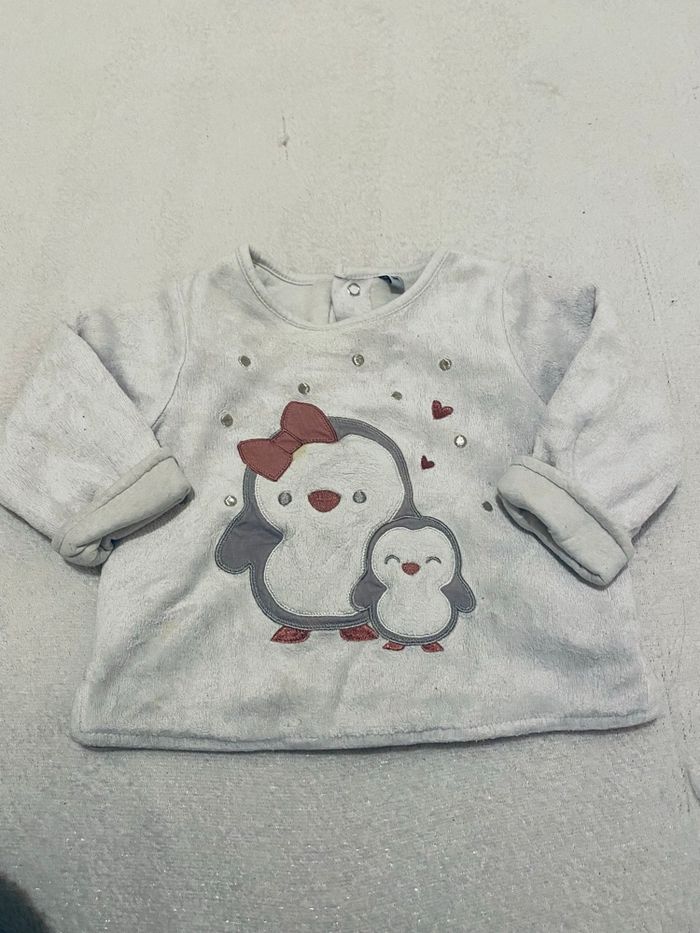 Pyjama 2 pièces 9 mois – Hiver • Pingouins trop mignons • Très bon état - photo numéro 2