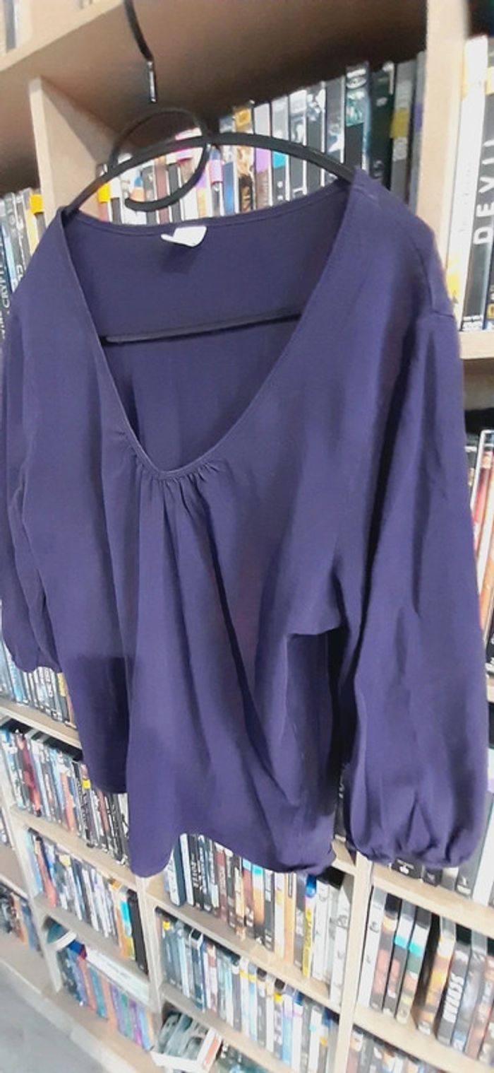 Haut manches 3/4 violet xxl 44 - photo numéro 2