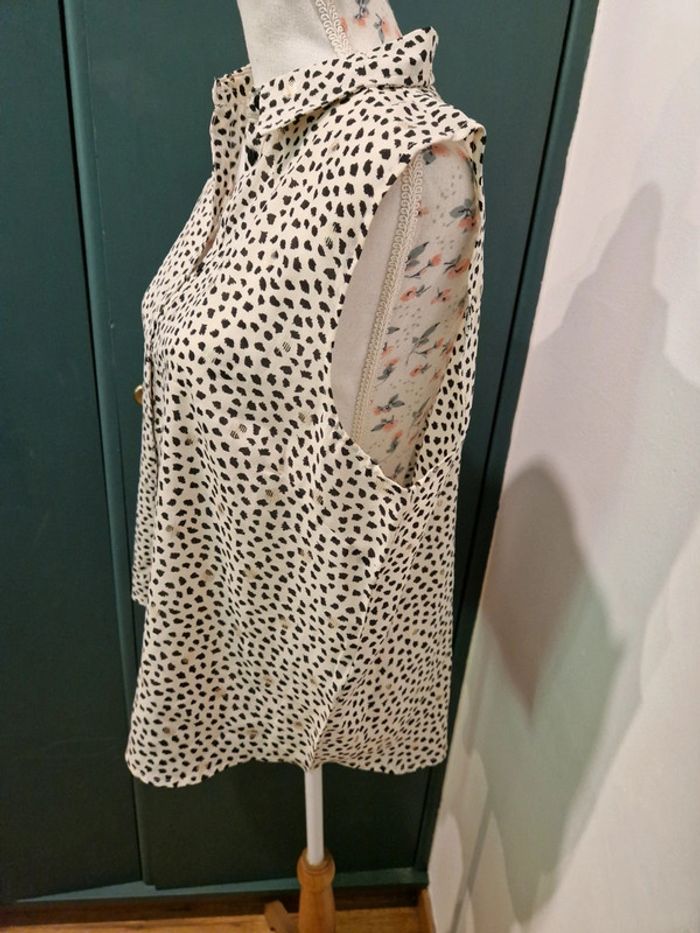Blouse crème et noire_T.XL - photo numéro 4