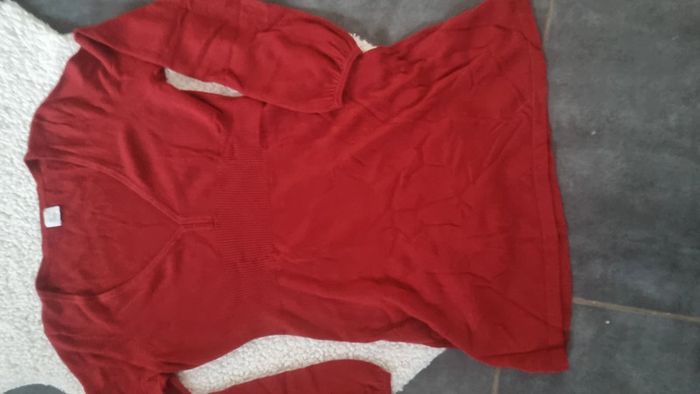 Robe camaïeu bordeaux ' rouge T3 40 42 parfait état - photo numéro 4