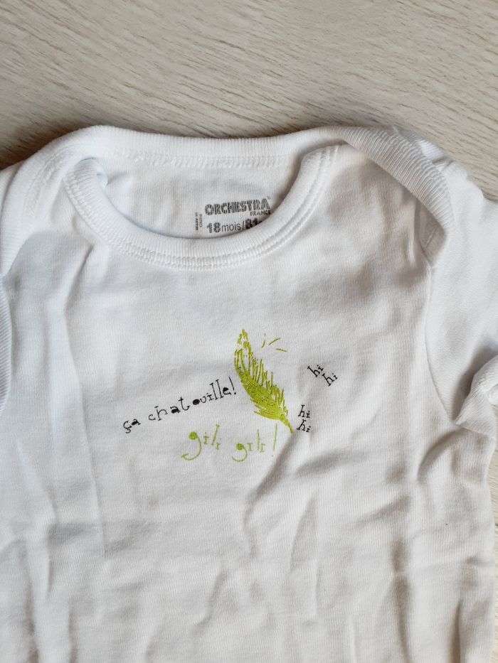 Vêtement bébé mixte garçon fille body manches courtes Orchestra 18 mois - photo numéro 2