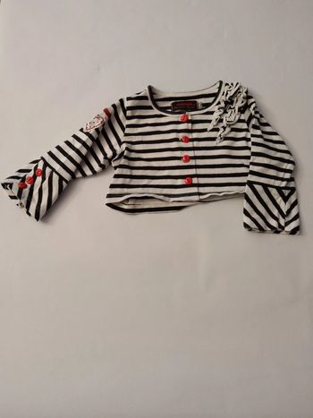 gilet boutons rayé catimini fille 6 mois