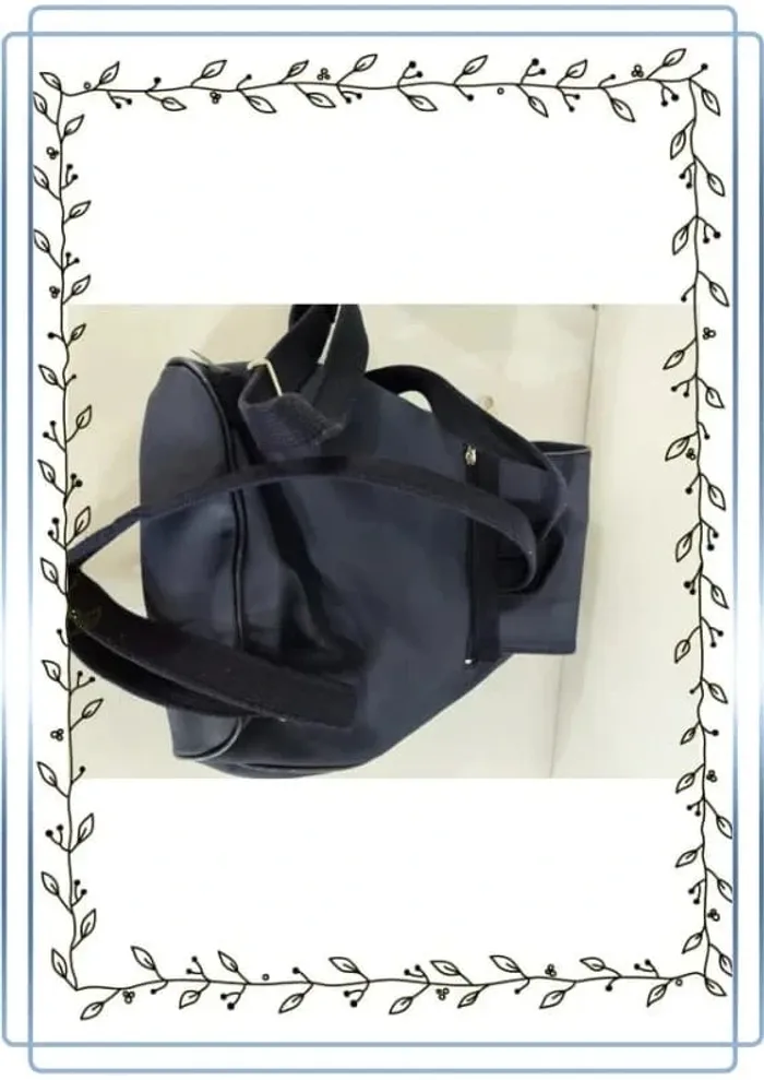 Sac à dos bleu marine lacoste vintage, bon état mais quelques marques d'usures, 26x26cm - photo numéro 2