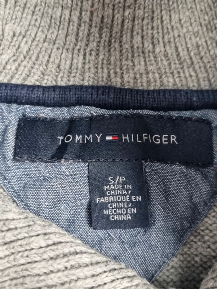 Pull col châle Tommy Hilfiger – Gris – Taille S Hommes (mesures en photos) - photo numéro 6