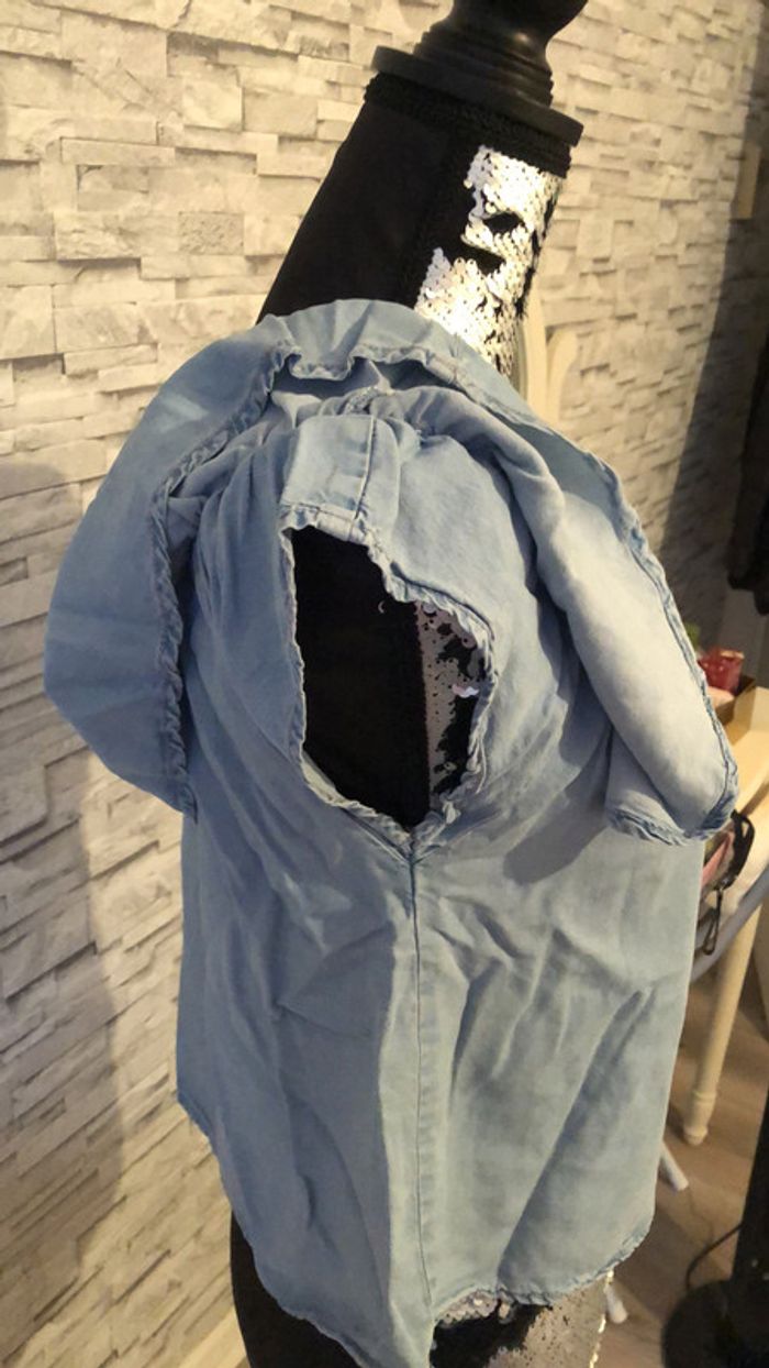 Teeshirt bleu jean - photo numéro 2