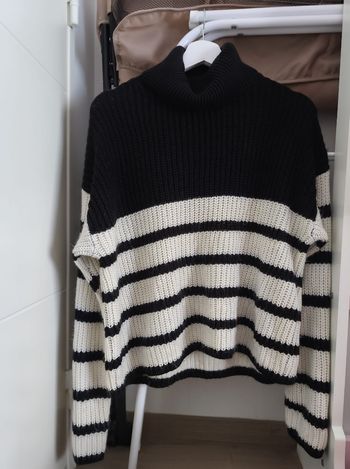 Pull col roulé, coupe courte