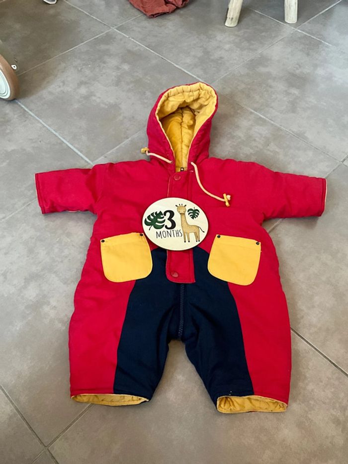 Combipilote bébé hiver 3 mois mixte rouge et bleu