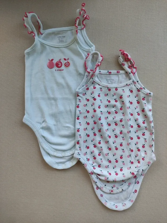 Bodies sans manches Obaibi fille 3 mois