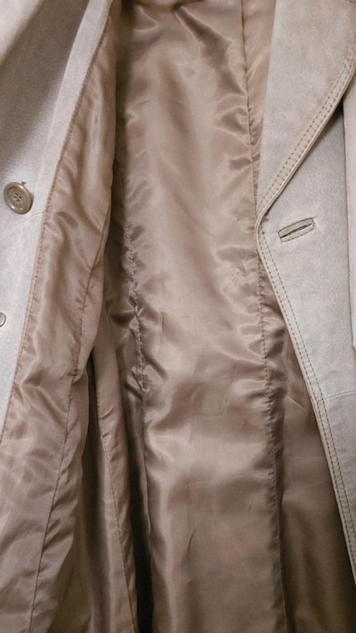Manteau long en cuir daim - photo numéro 8