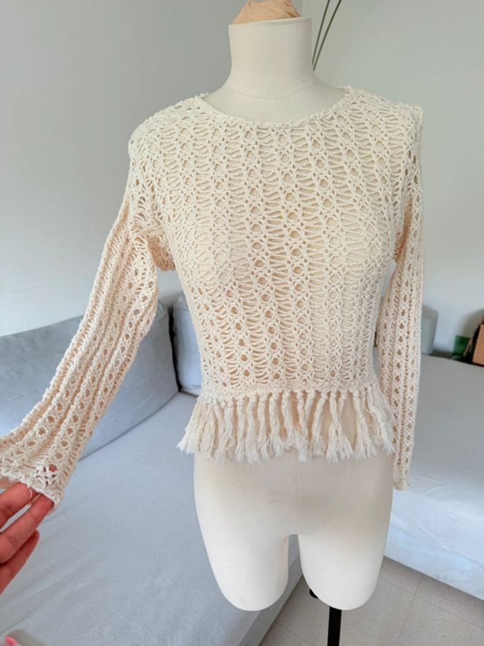 Haut transparent Zara crochet bohème - photo numéro 2