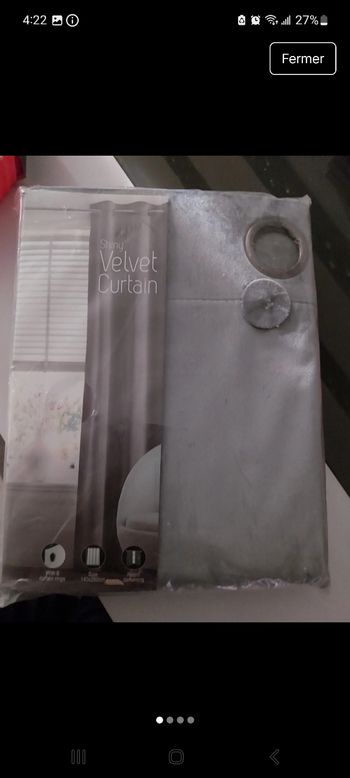 Rideau opaque gris neuf