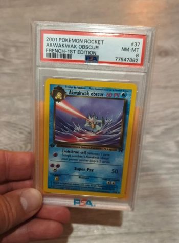 Akwakwak obscur ed1 team rocket PSA 8