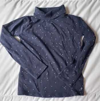 T-shirt col roulé bleu étoile t 6 ans