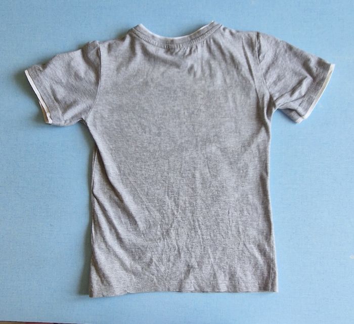 T-shirt garçon 12 ans gris et blanc - photo numéro 2