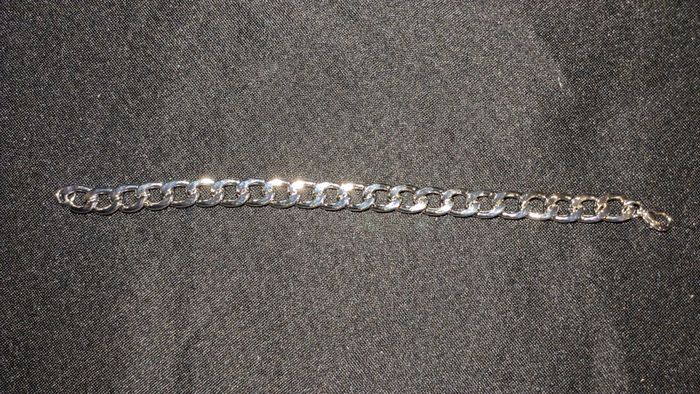 Bracelet homme maille argenté jamais porté - photo numéro 2
