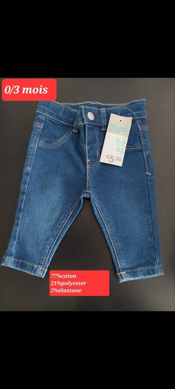 Jean bleu marine fille 3 mois