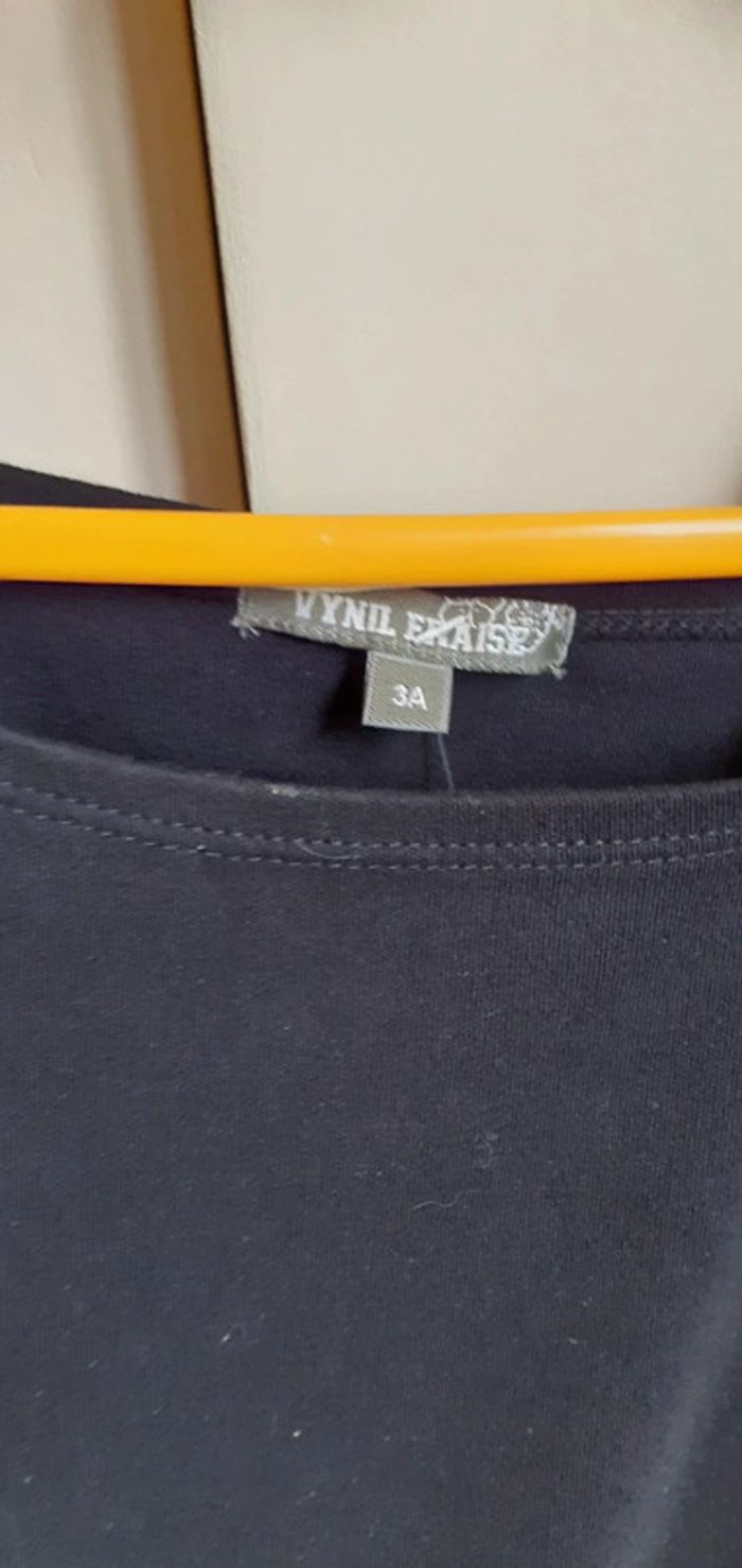 Robe  noir 2 poches étoile boutons - photo numéro 3