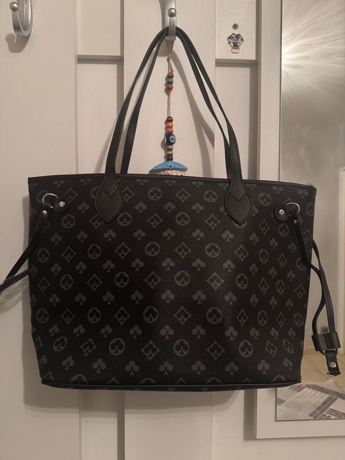 Neuf Sac cabas monogramme + pochette assortie - photo numéro 6