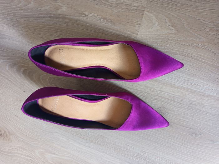 Escarpins violet satiné confortable avec semelles gel avant-pied - photo numéro 5