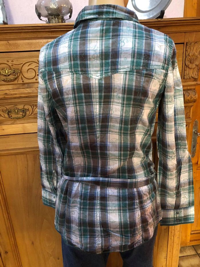 Chemise longue à carreaux EDC - photo numéro 2