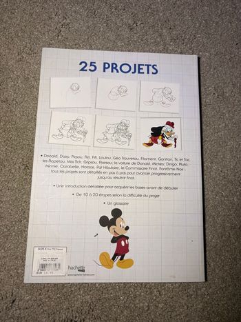 Livre Disney - 25 projets pour apprendre à dessiner - pas à pas - Hachette