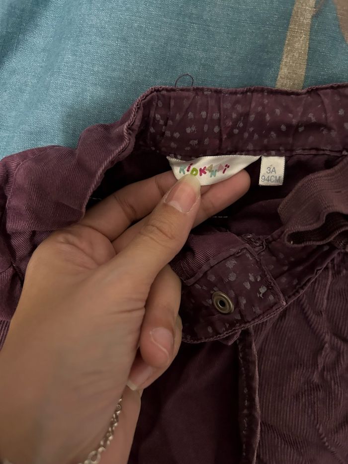 Jupe velours côtelé violet 3 ans kidkanai - photo numéro 3