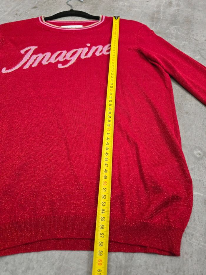 Pull ba&sh rouge "Imagine" pailleté taille 36 S tendance chic - photo numéro 9