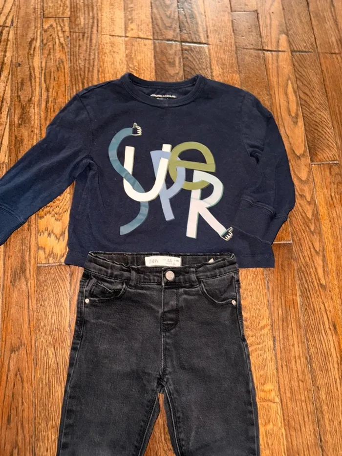 T-shirt Monoprix et jeans Zara 3 ans - photo numéro 2