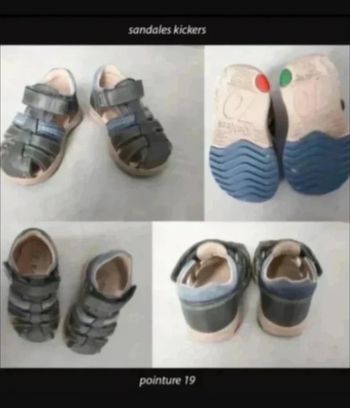 sandales été platiback cuir pointure 19 Très bon état Kickers