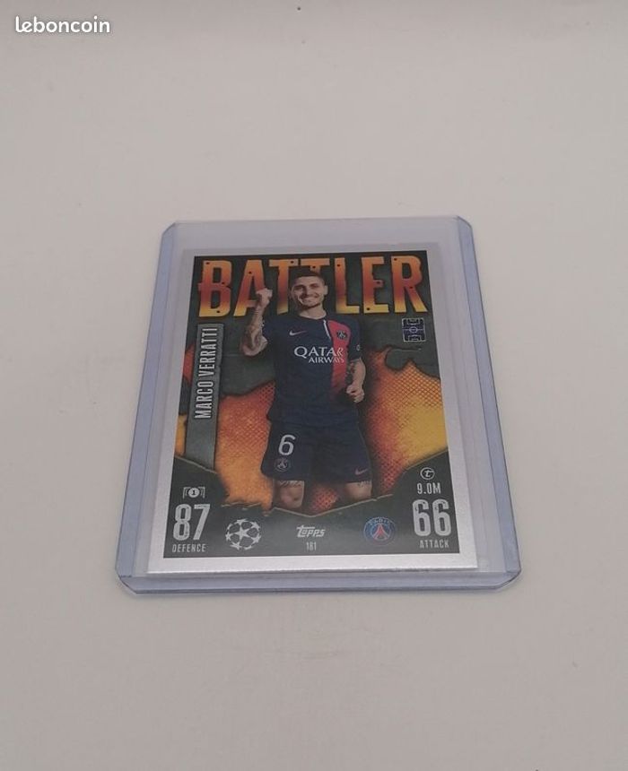 Carte Topps Match Attax 2023-24 BATTLER Marco Verratti n°181 PARIS SAINT GERMAIN