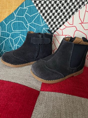 Boots daim marine/ paillettes tape a l’œil fille, taille 22