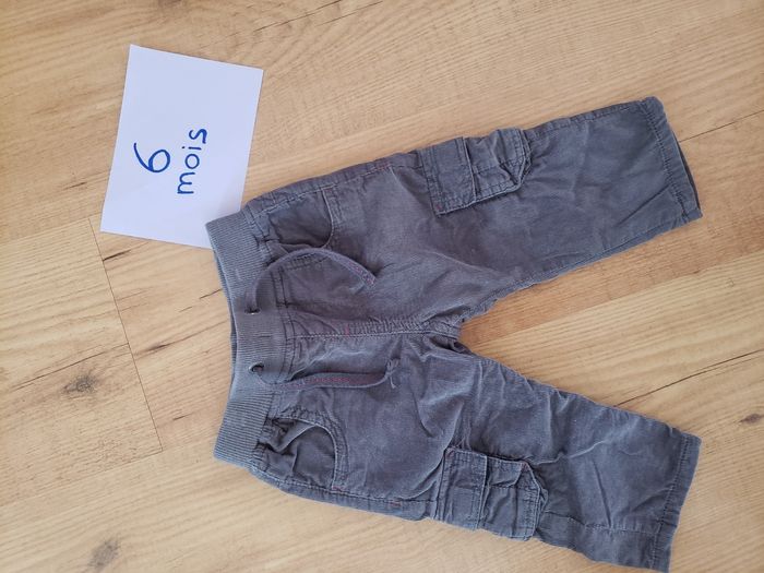 Pantalon gris en velour TAO 6 mois