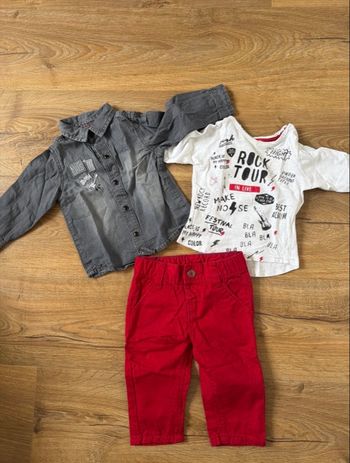 Chemise, haut et pantalon bébé 6 mois