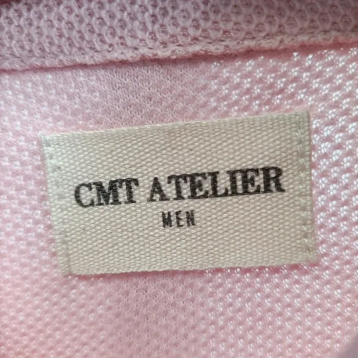 Polo homme rose clair col chemise boutons- taille M- CMT A333 - photo numéro 5