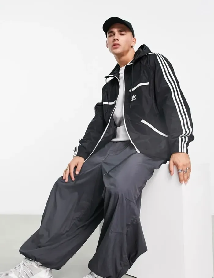 adidas Originals Adicolor hooded track jacket in black - photo numéro 2