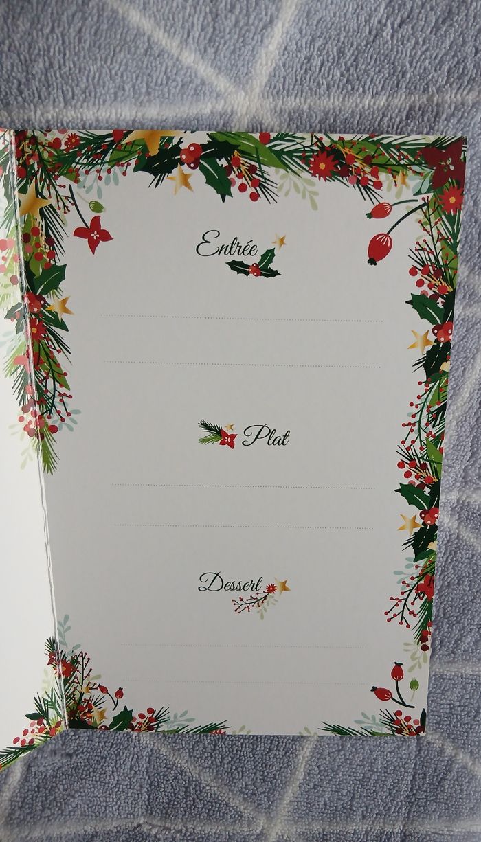 Paquet 6 Cartes doubles "Menu de Noël " - photo numéro 8