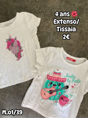 T-shirt 🌺 4 ans 🌺 Tissaia
